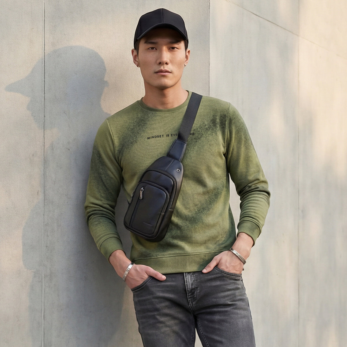 Killer Men Olive Printed Sweat Shirts
