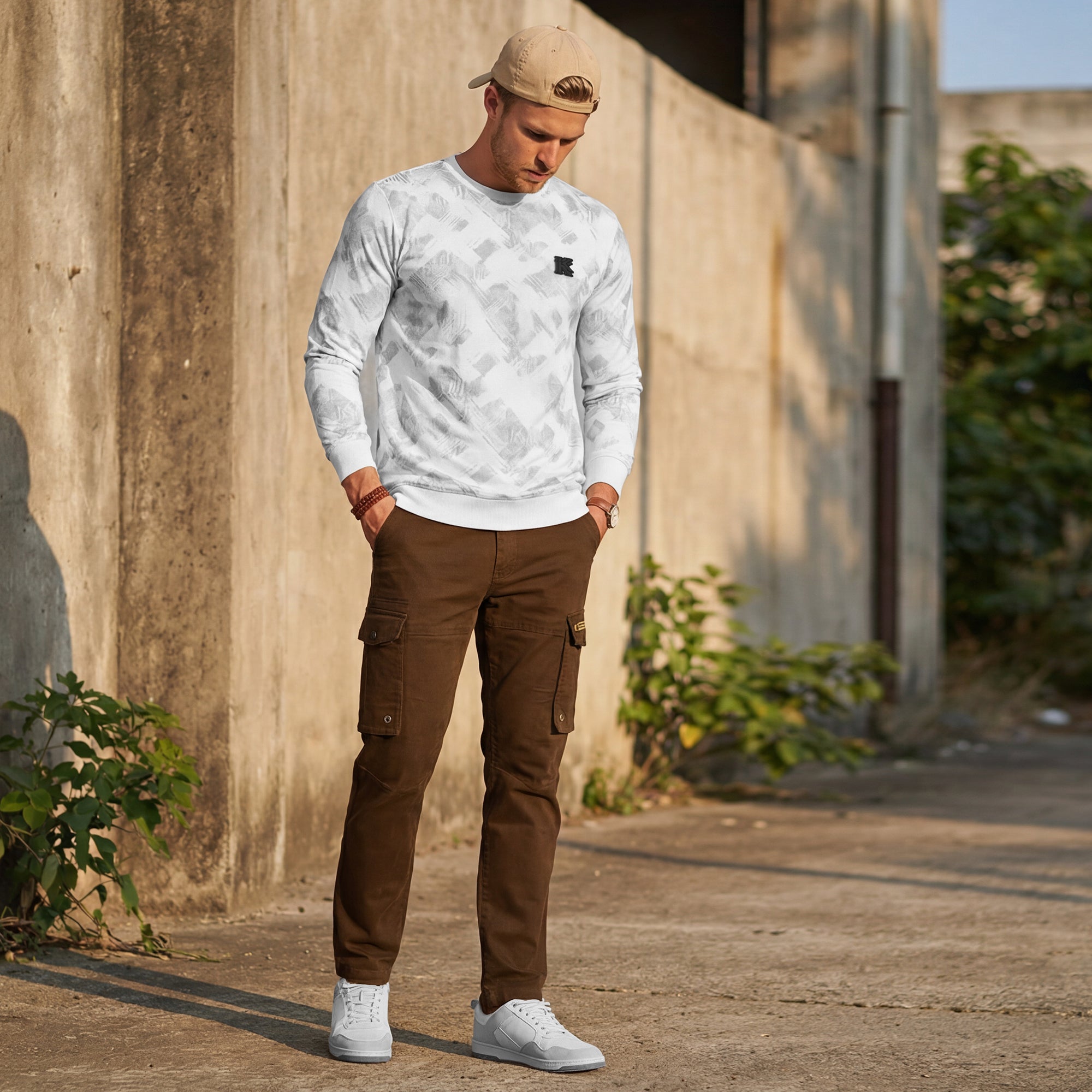 Killer Men White Printed Sweat Shirts