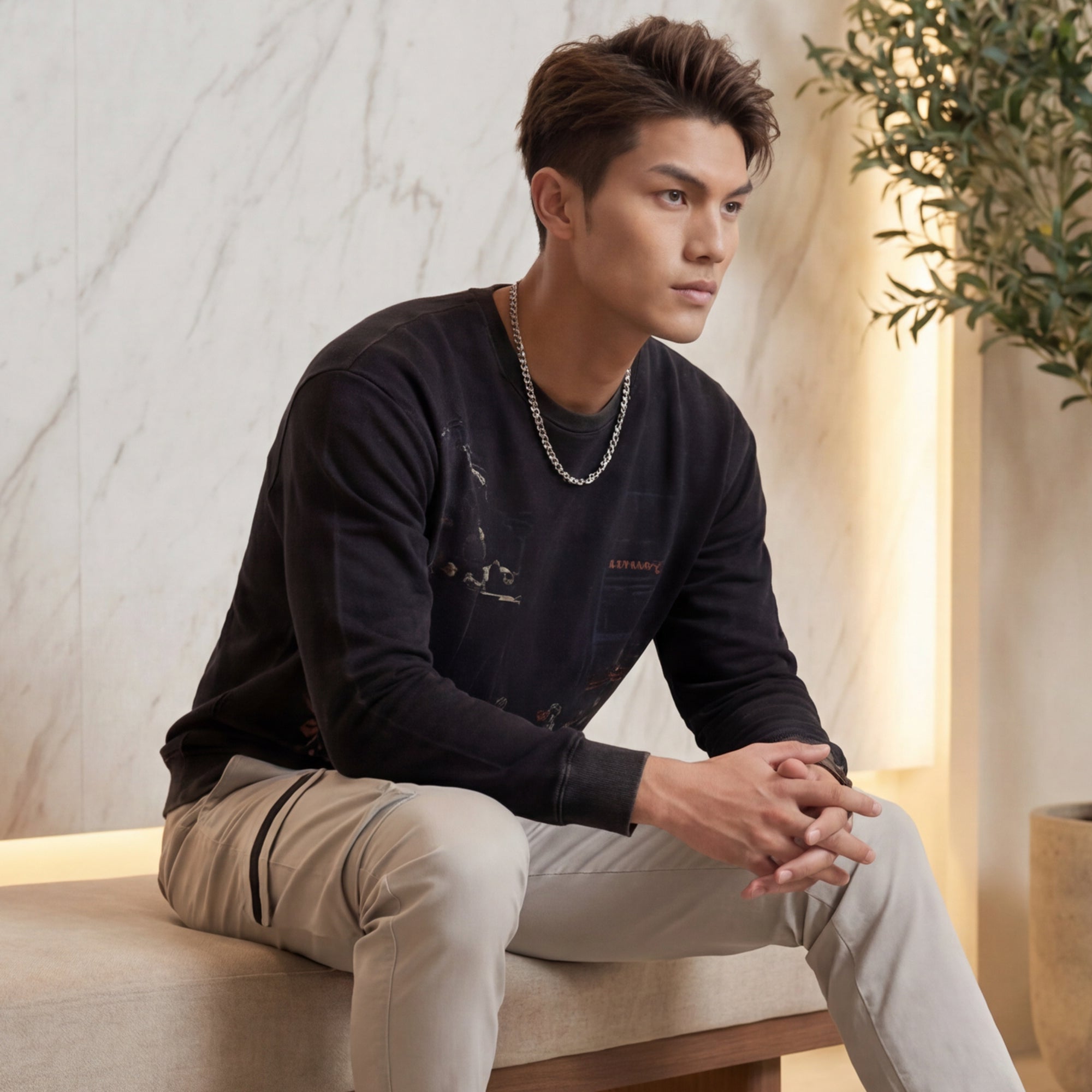 Killer Men Balck Printed Sweat Shirts