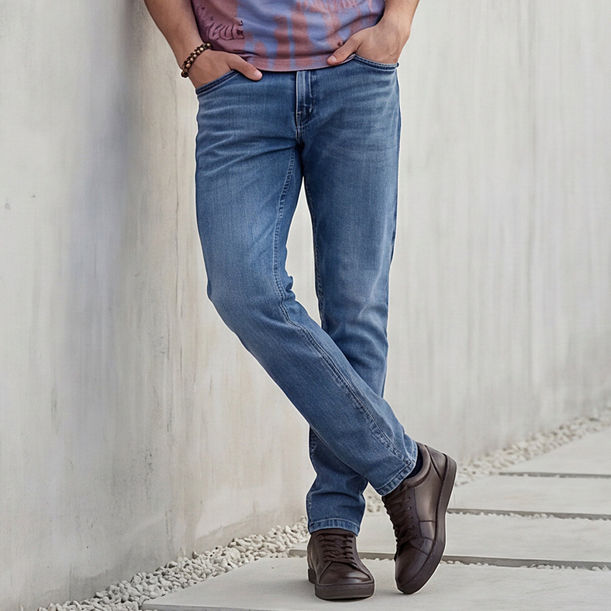 Killer Men Light Blue Solid Slim Fit Jeans