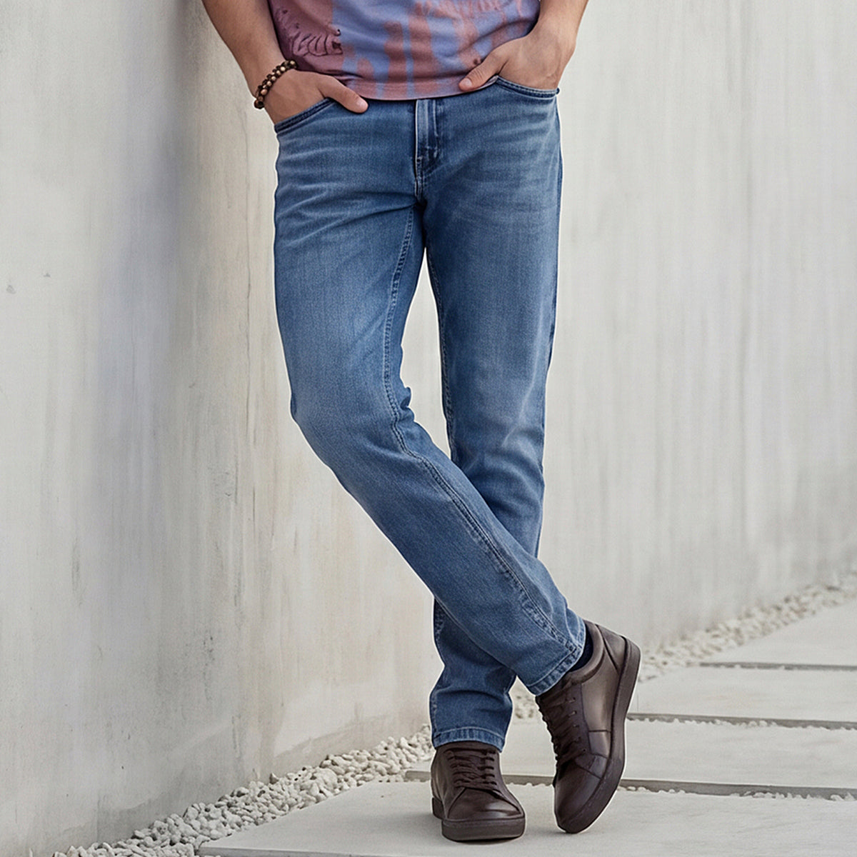 Killer Men Light Blue Solid Slim Fit Jeans