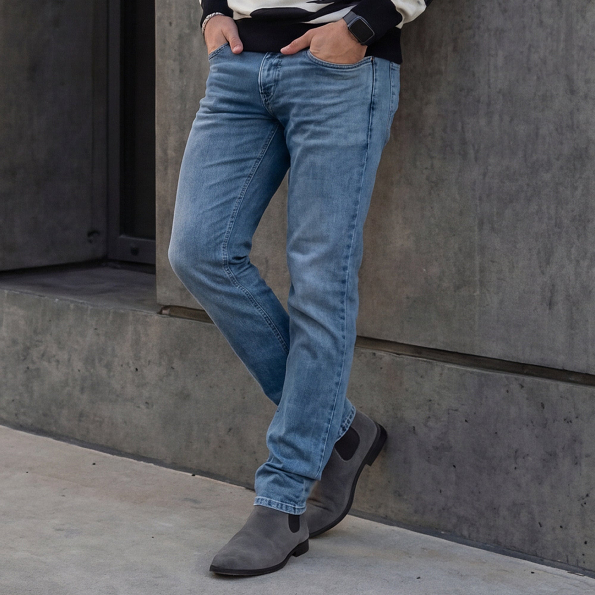 Killer Men Light Blue Solid Slim Fit Jeans