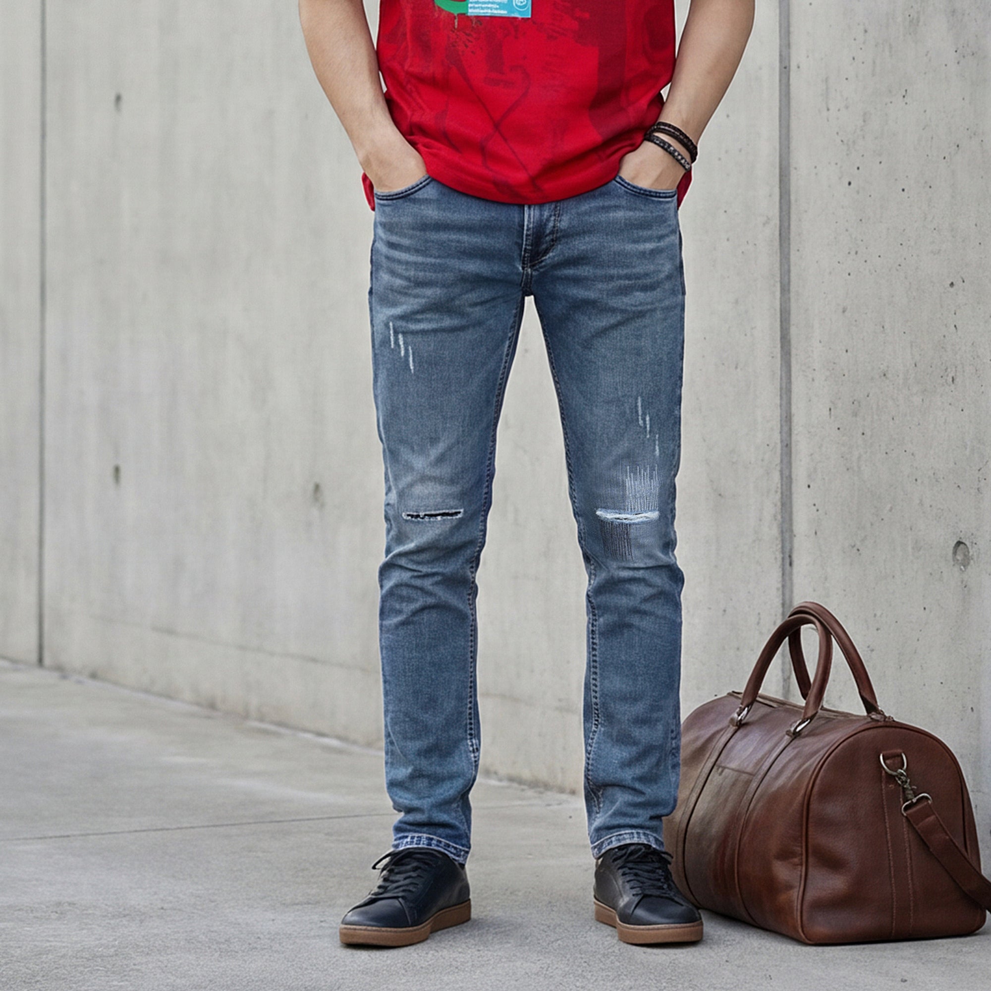 Killer Men Light Blue Solid Slim Fit Jeans