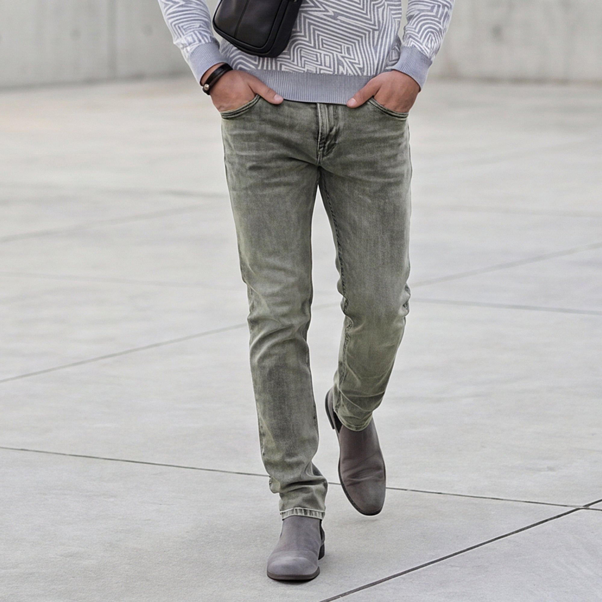 Killer Men Light Green Solid Slim Fit Jeans