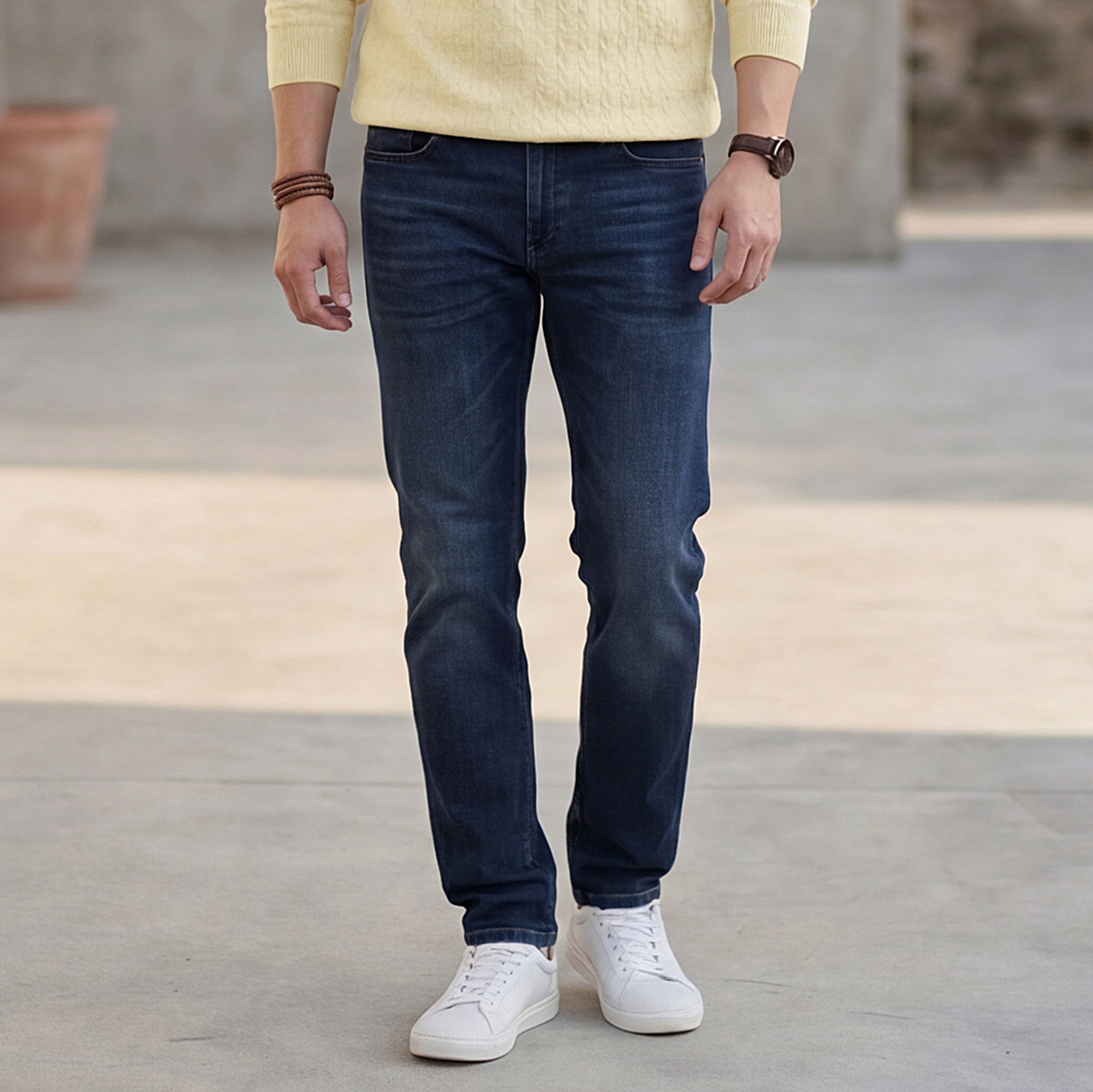 Killer Men Dark Blue Solid Slim Fit Jeans