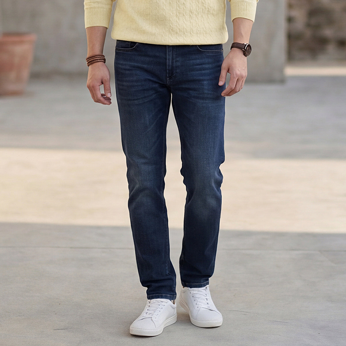 Killer Men Dark Blue Solid Slim Fit Jeans