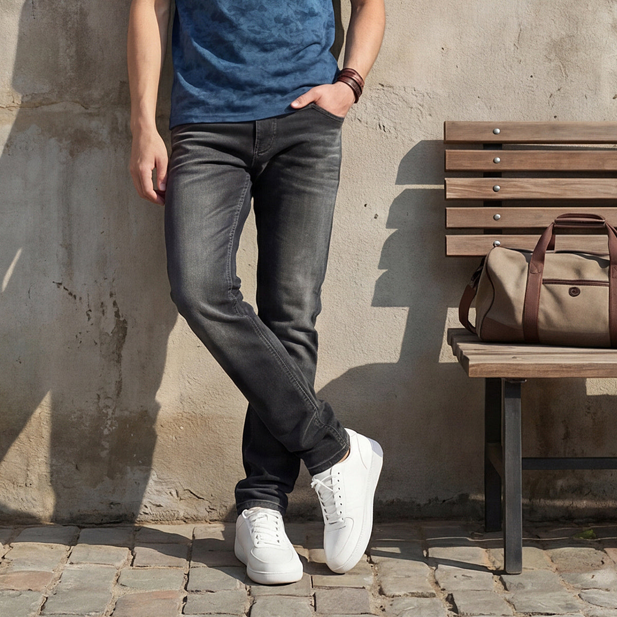 Killer Men Grey Solid Slim Fit Jeans
