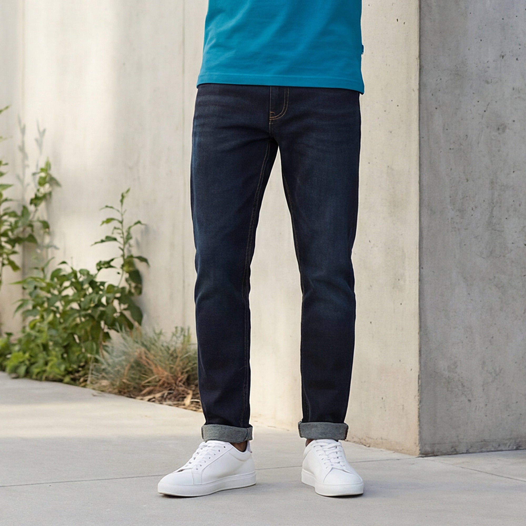 Killer Men Dark Blue Solid Slim Fit Jeans