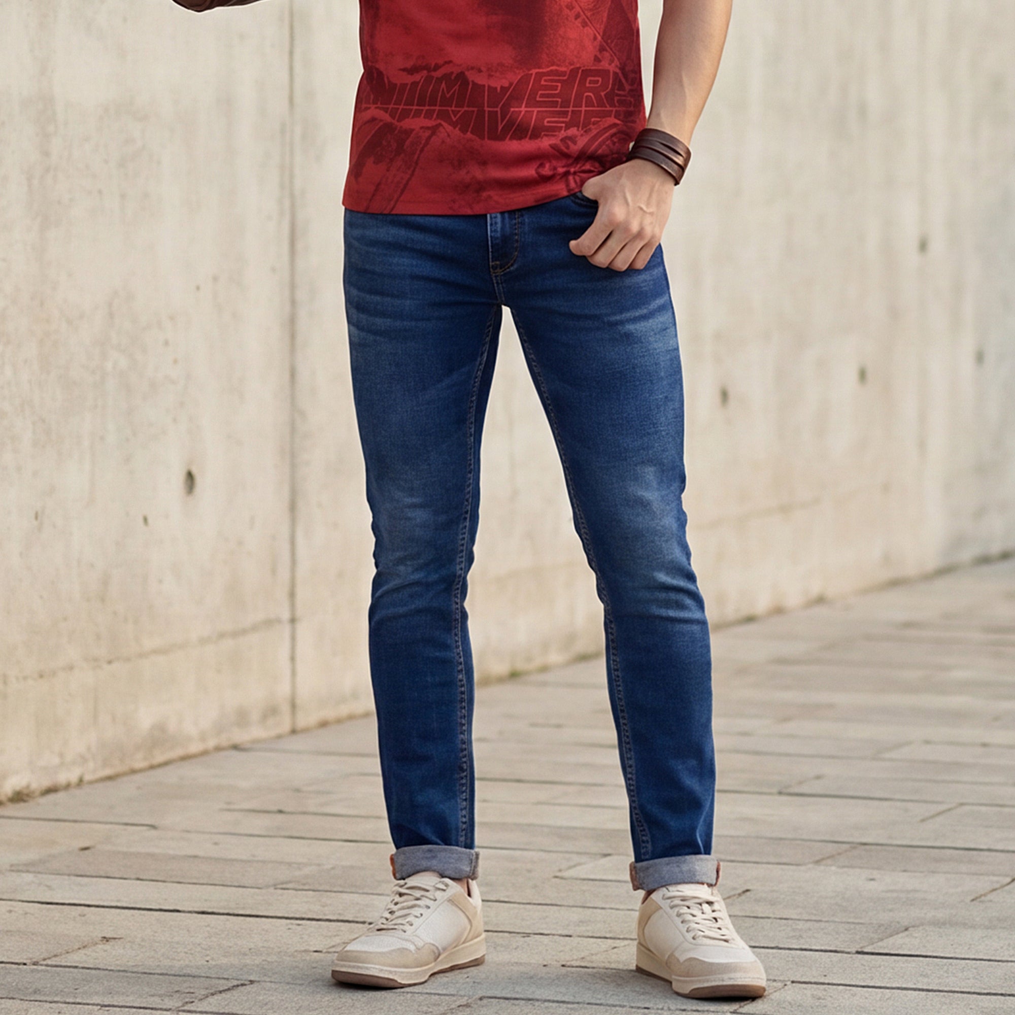 Killer Men Blue Solid Slim Fit Jeans