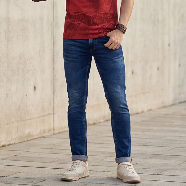 Killer Men Blue Solid Slim Fit Jeans