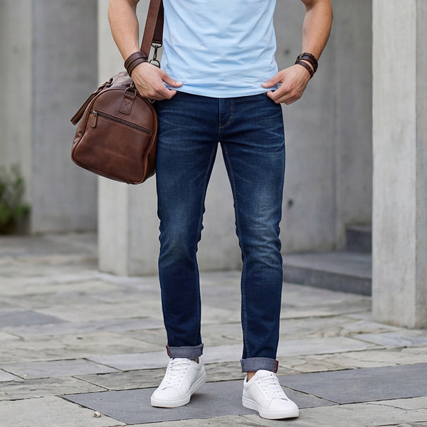 Killer Men Dark Blue Solid Slim Fit Jeans