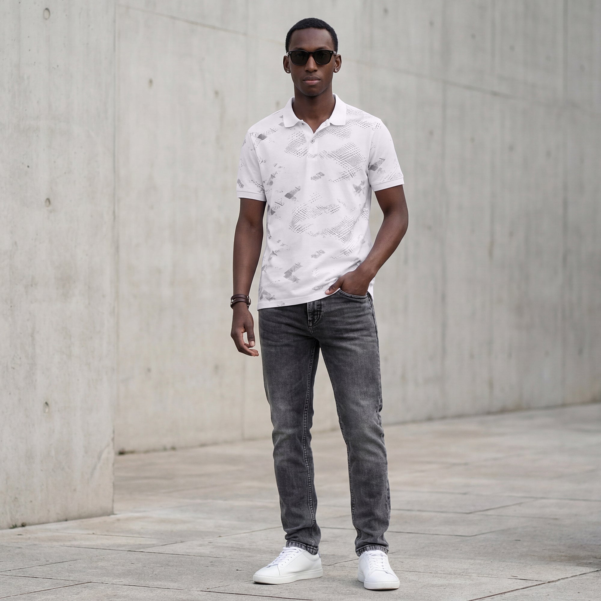 Killer Men White Printed Slim Fit T-Shirts