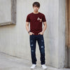 Killer Men Maroon Printed Slim Fit T-Shirts
