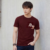 Killer Men Maroon Printed Slim Fit T-Shirts