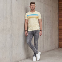 Killer Men Yellow Printed Slim Fit T-Shirts