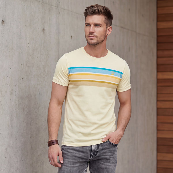 Killer Men Yellow Printed Slim Fit T-Shirts