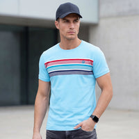 Killer Men Blue Printed Slim Fit T-Shirts