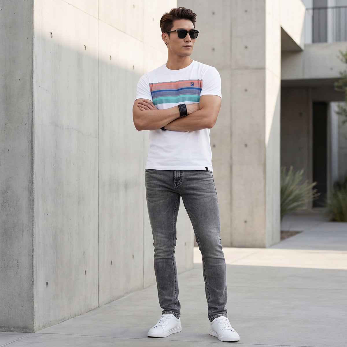 Killer Men White Printed Slim Fit T-Shirt