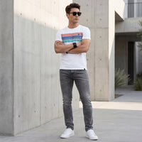 Killer Men White Printed Slim Fit T-Shirt