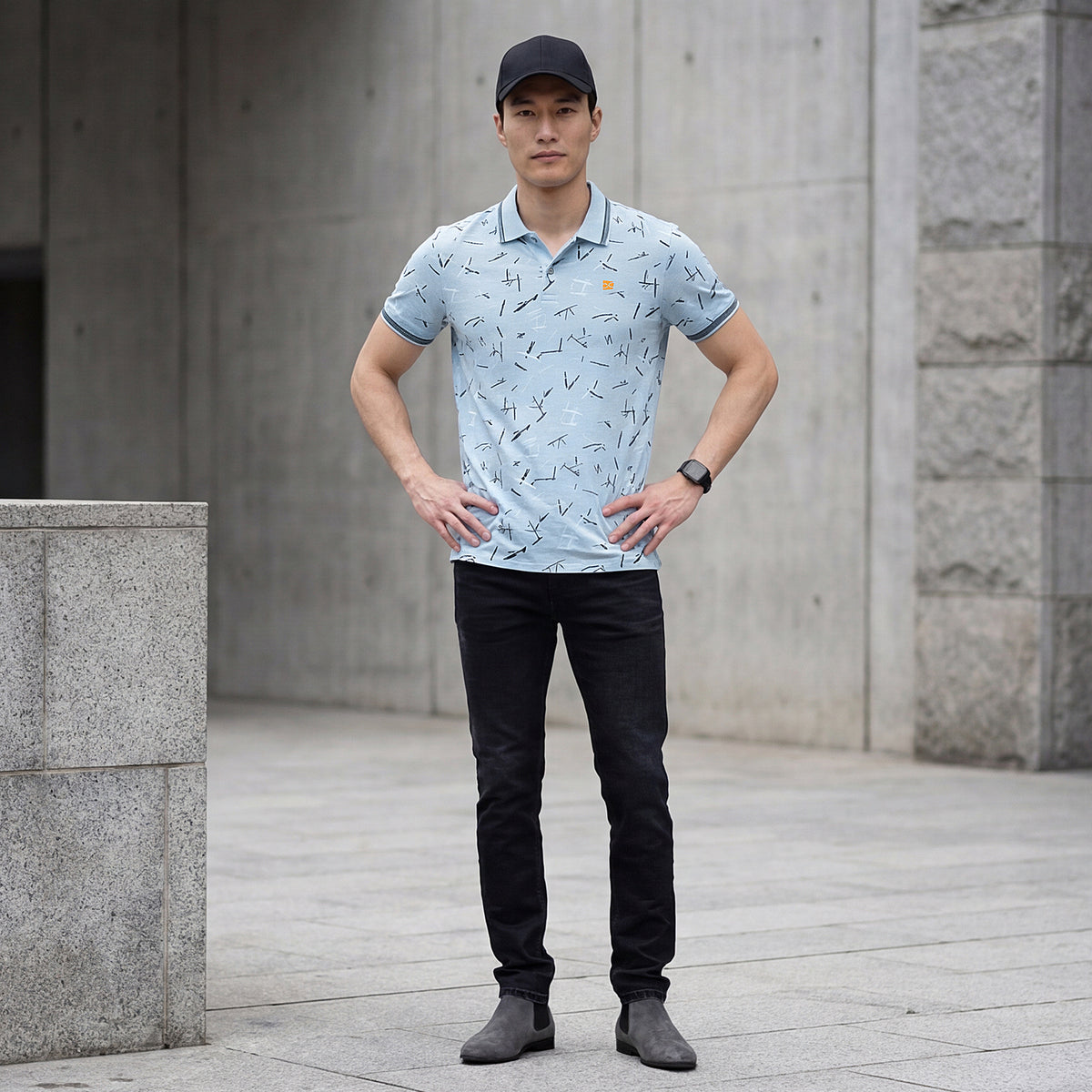 Killer Men Blue Printed Slim Fit T-Shirts