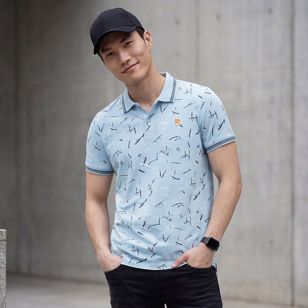 Killer Men Blue Printed Slim Fit T-Shirts