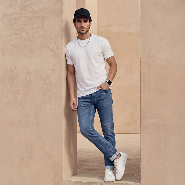 Killer Men White Printed Slim Fit T-Shirts