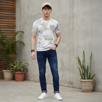 Killer Men Grey Printed Slim Fit T-Shirt