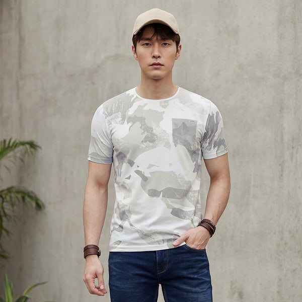 Killer Men Grey Printed Slim Fit T-Shirt