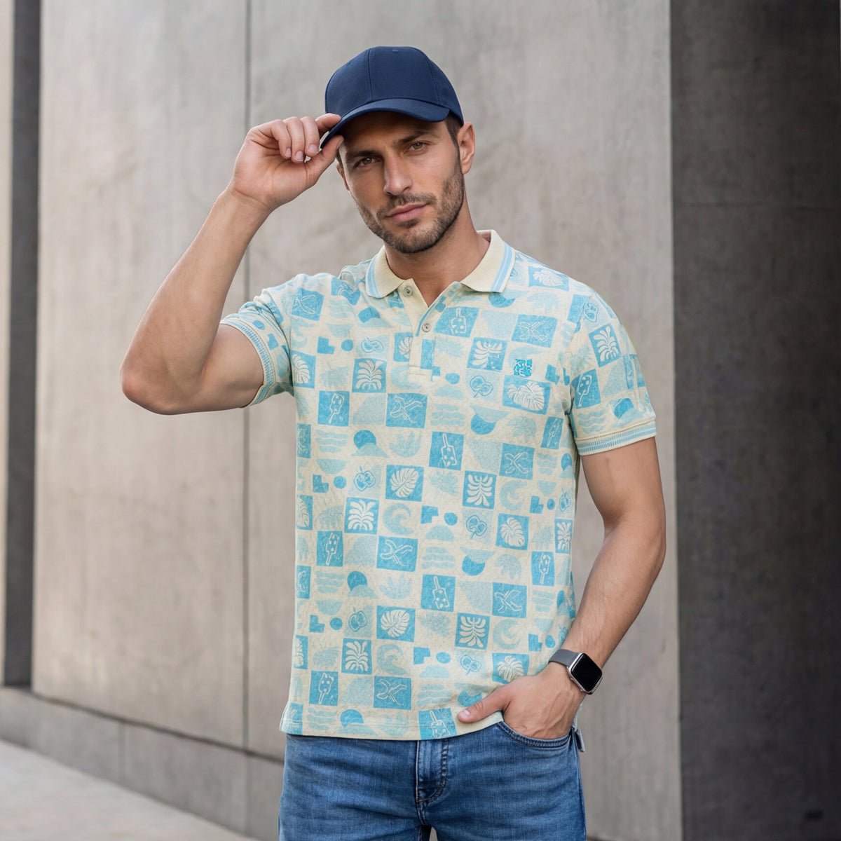 Killer Men Blue Printed Slim Fit T-Shirts
