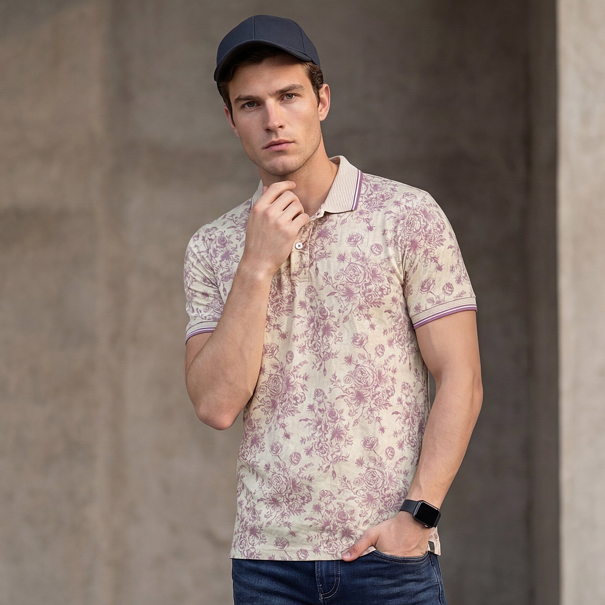 Killer Men Purple Printed Slim Fit T-Shirts