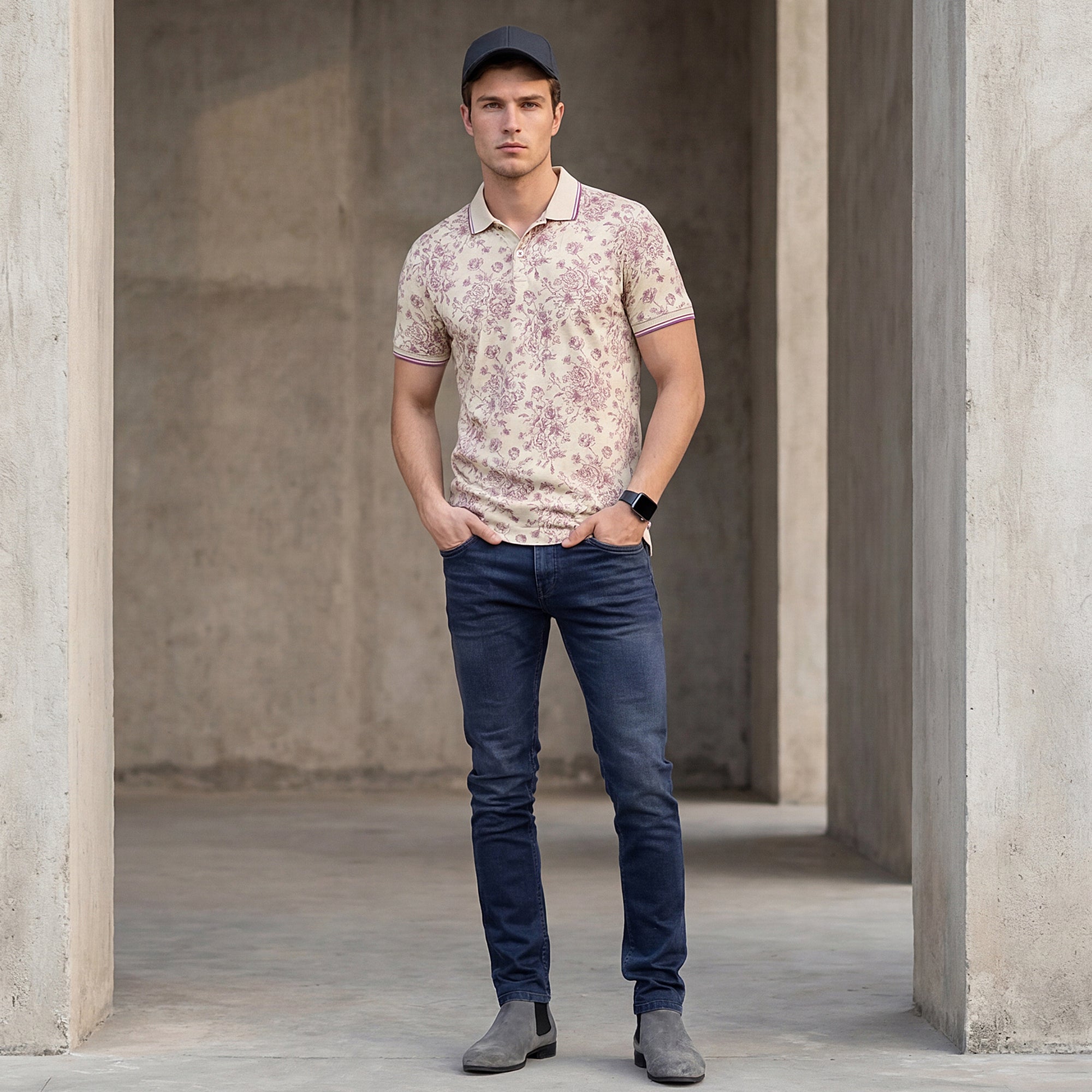 Killer Men Purple Printed Slim Fit T-Shirts