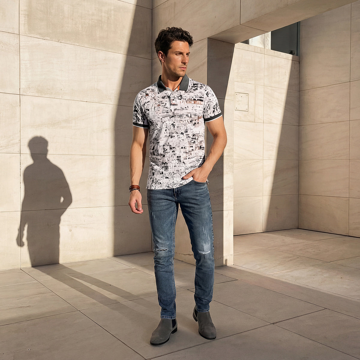 Killer Men Grey Printed Slim Fit T-Shirts