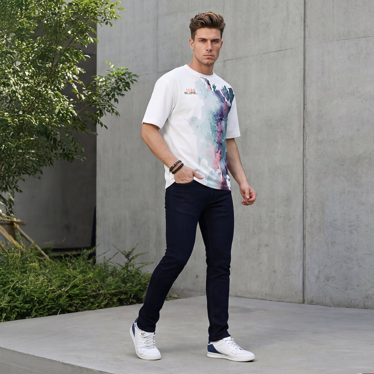 Killer Men White Printed Round Neck T-Shirts