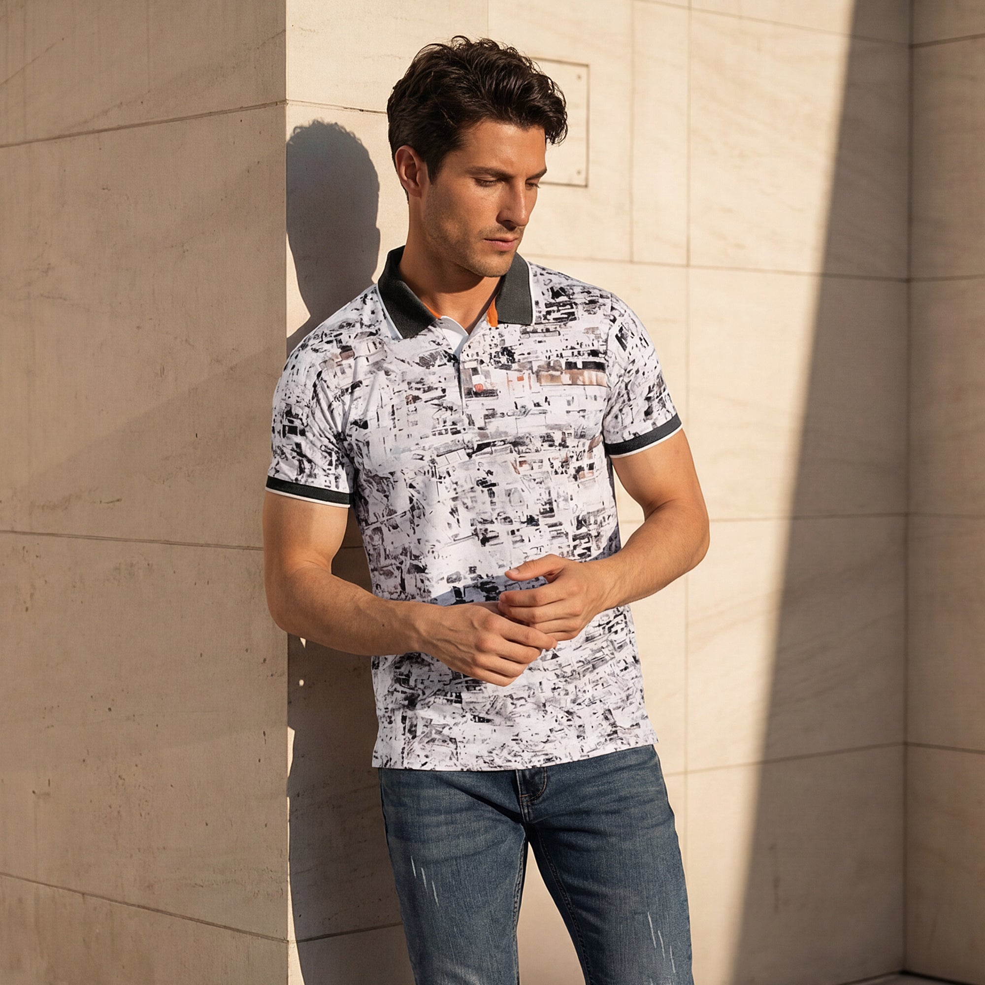 Killer Men Grey Printed Slim Fit T-Shirts