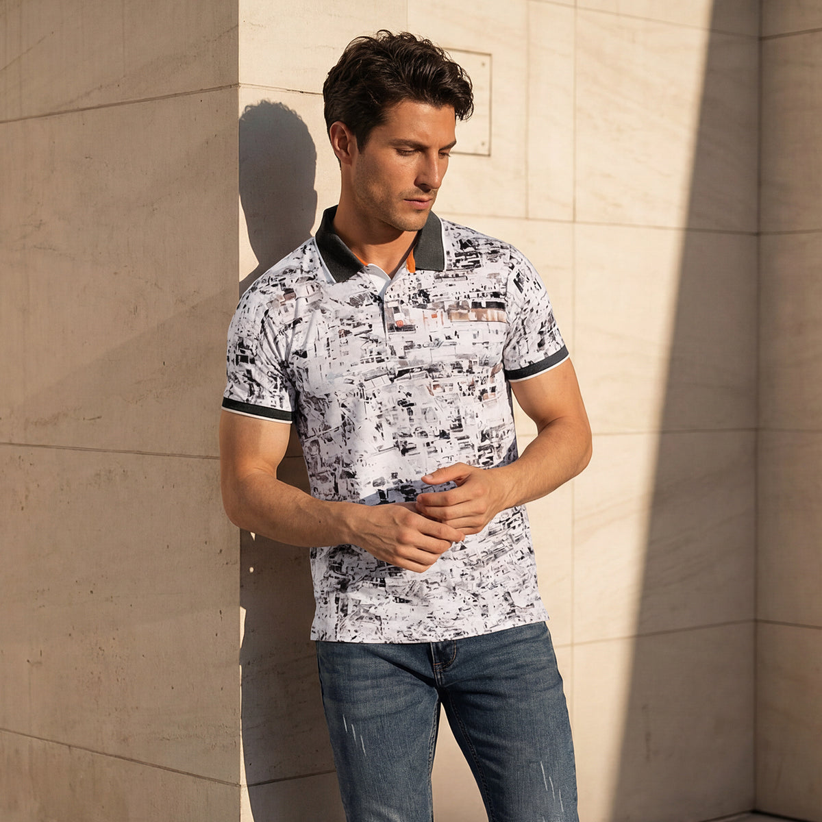 Killer Men Grey Printed Slim Fit T-Shirts
