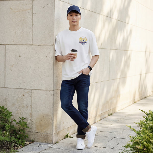 Killer Men White Printed Slim Fit T-Shirt