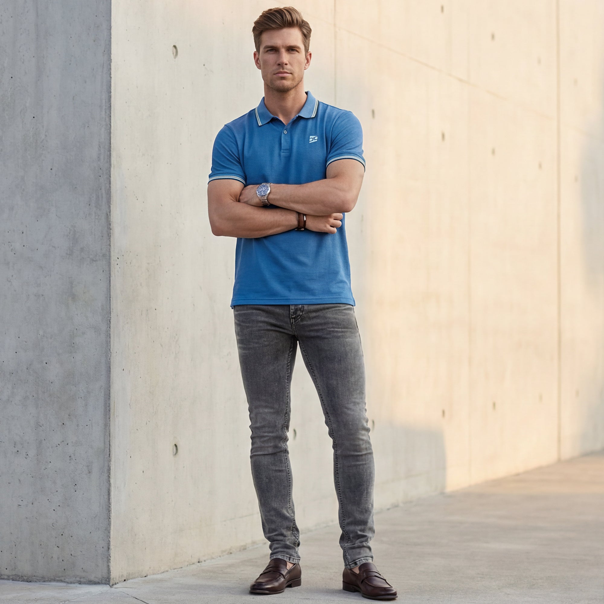 Killer Men Blue Printed Slim Fit T-Shirts