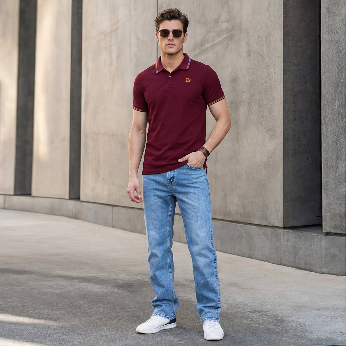 Killer Men Maroon Printed Slim Fit T-Shirts