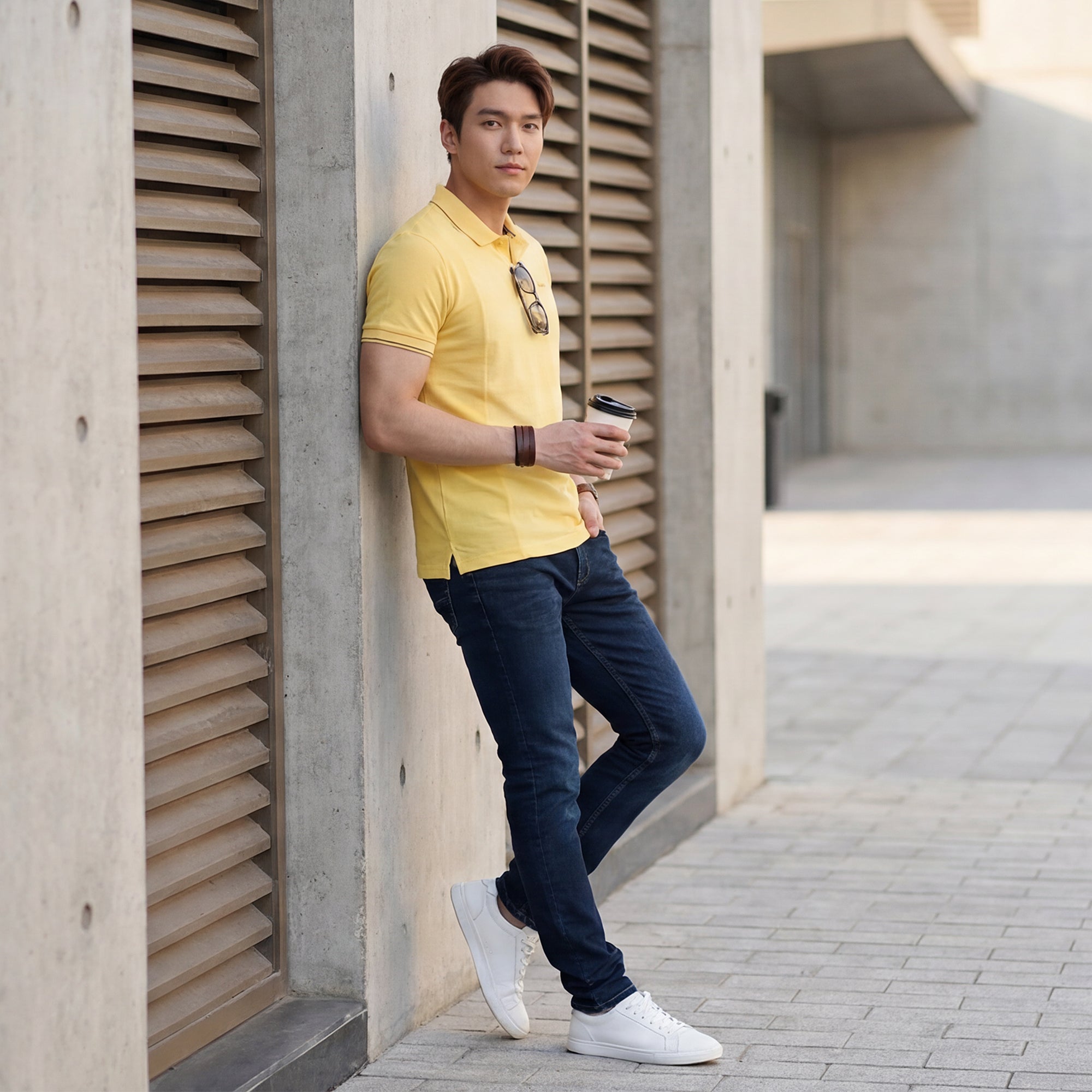 Killer Men Yellow Printed Slim Fit T-Shirts