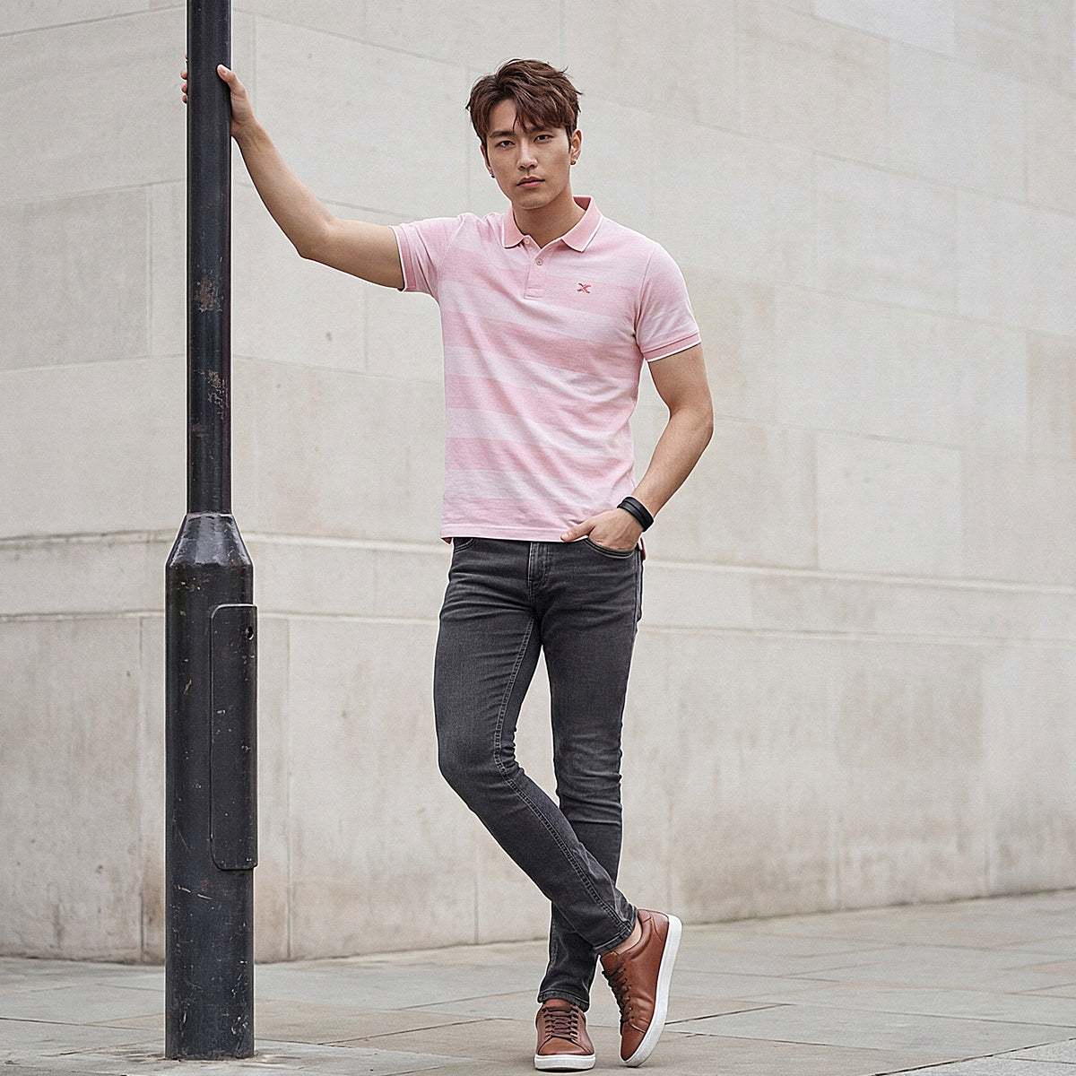 Killer Men Pink Printed Slim Fit T-Shirts