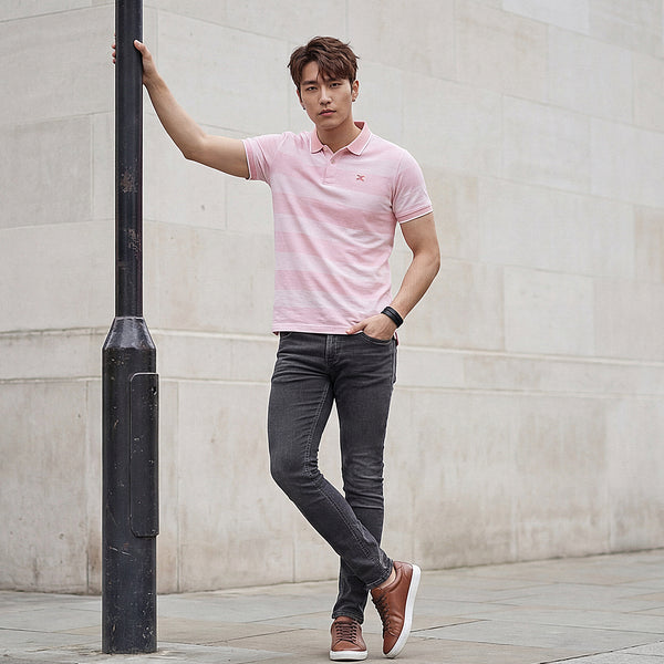 Killer Men Pink Printed Slim Fit T-Shirts