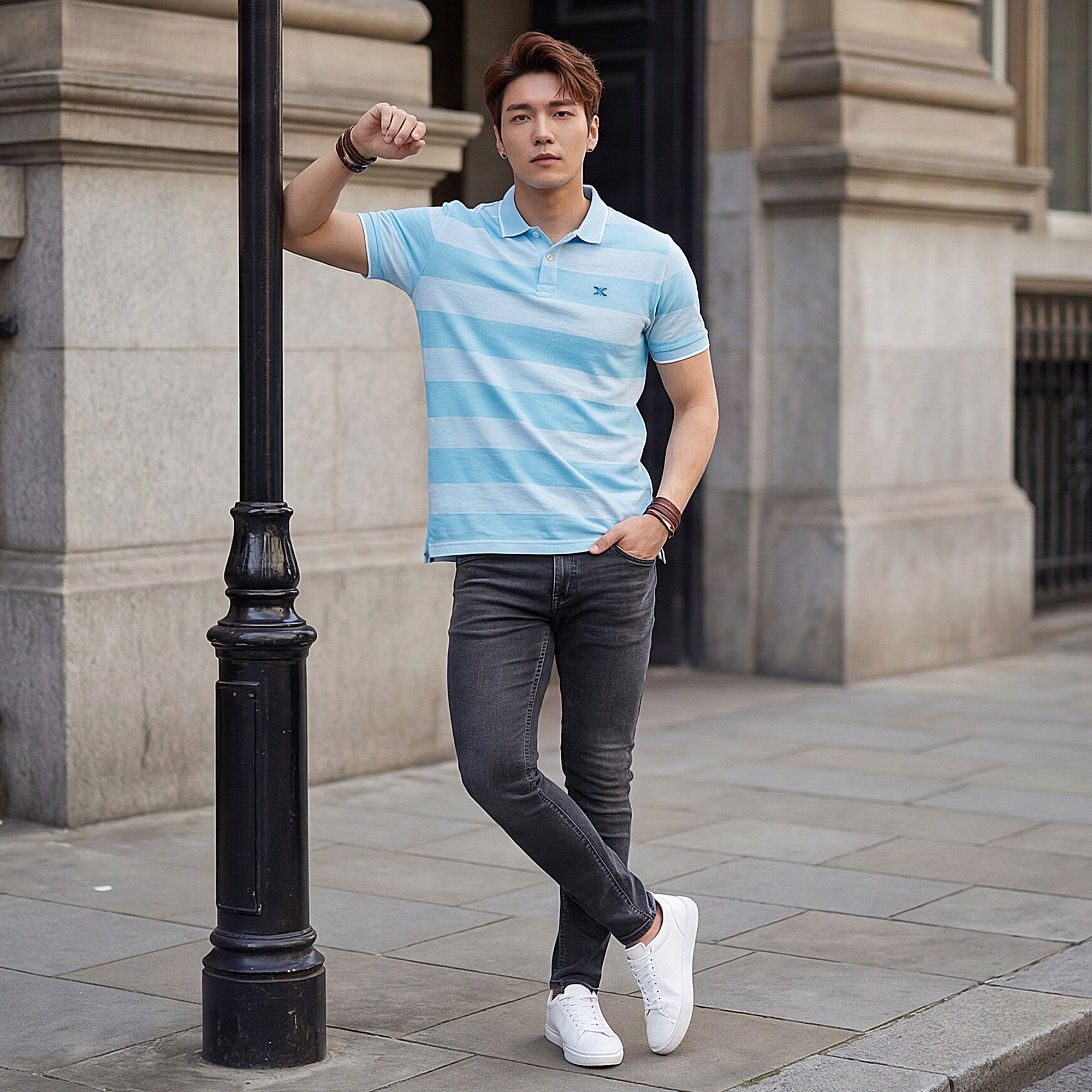 Killer Men Blue Printed Slim Fit T-Shirts