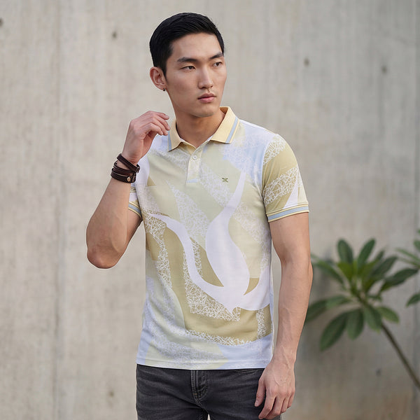 Killer Men Yellow Printed Slim Fit T-Shirts