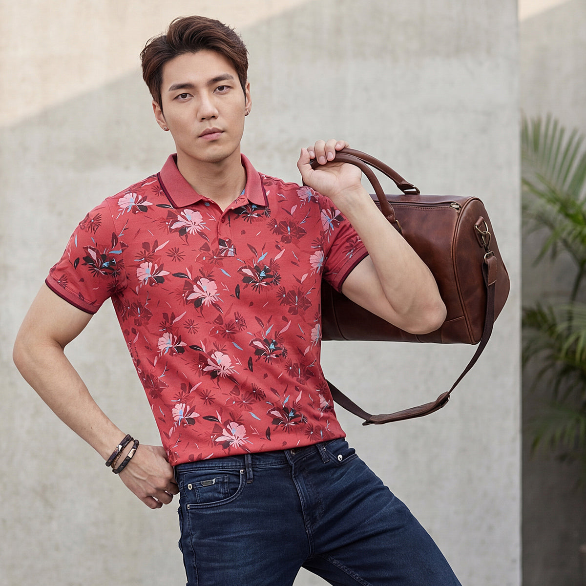 Killer Men Red Printed Slim Fit T-Shirts