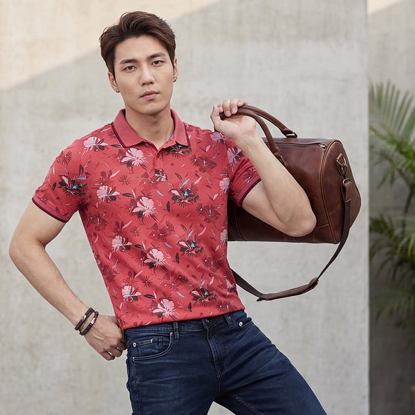 Killer Men Red Printed Slim Fit T-Shirts