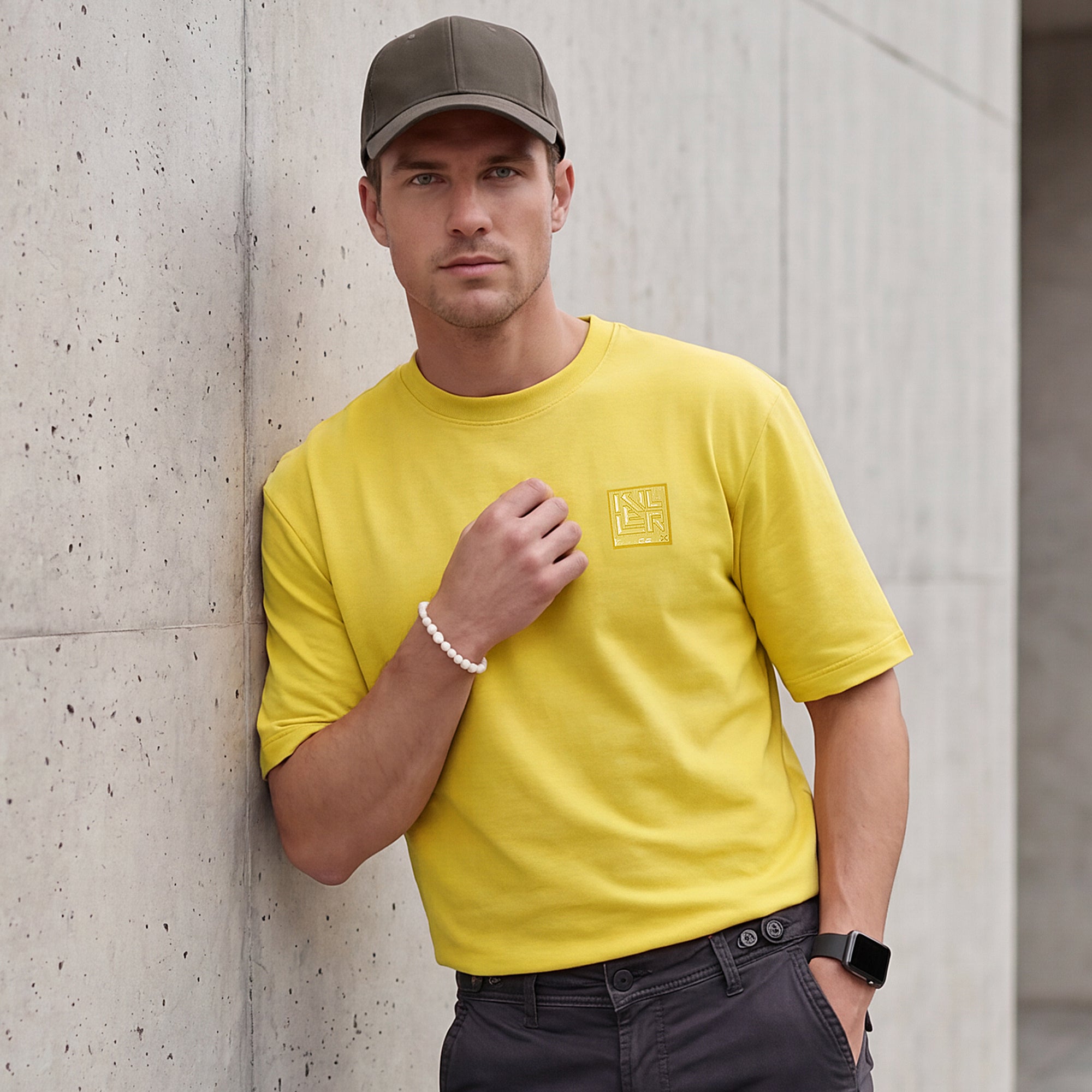 Killer Men Yellow Round Neck T-Shirts