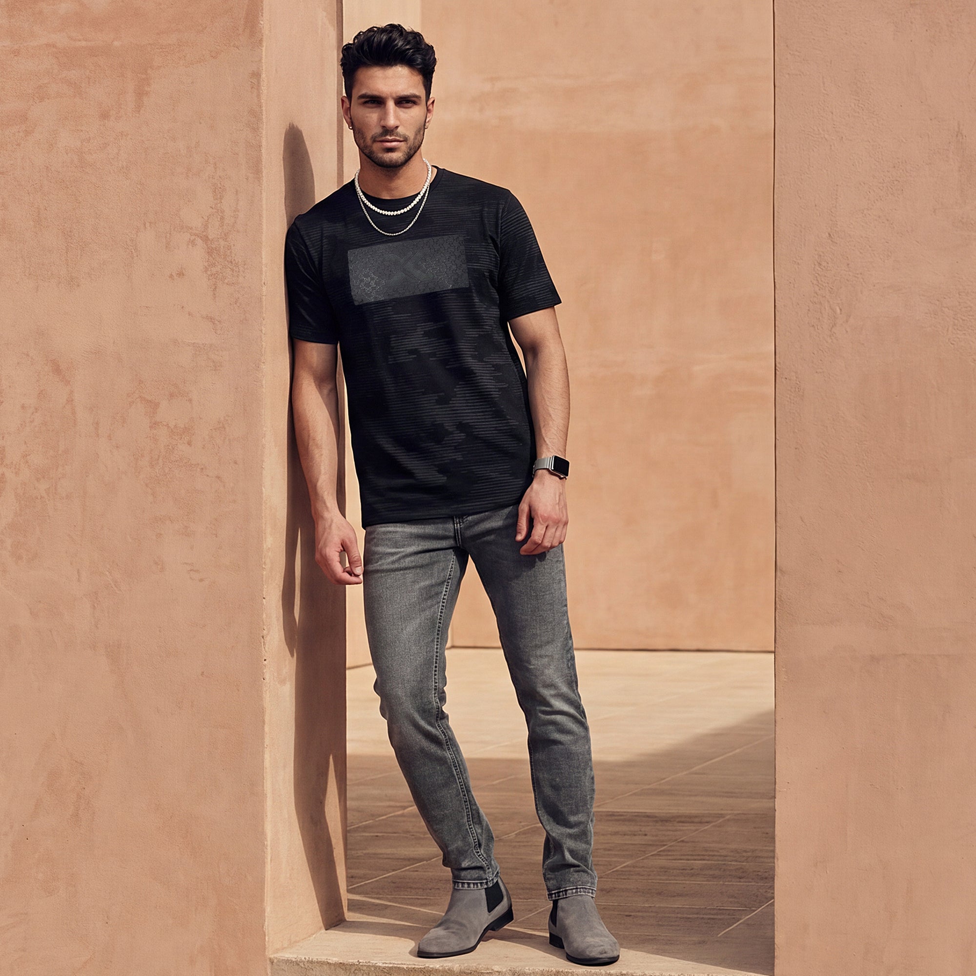 Killer Men Black Printed Slim Fit T-Shirts