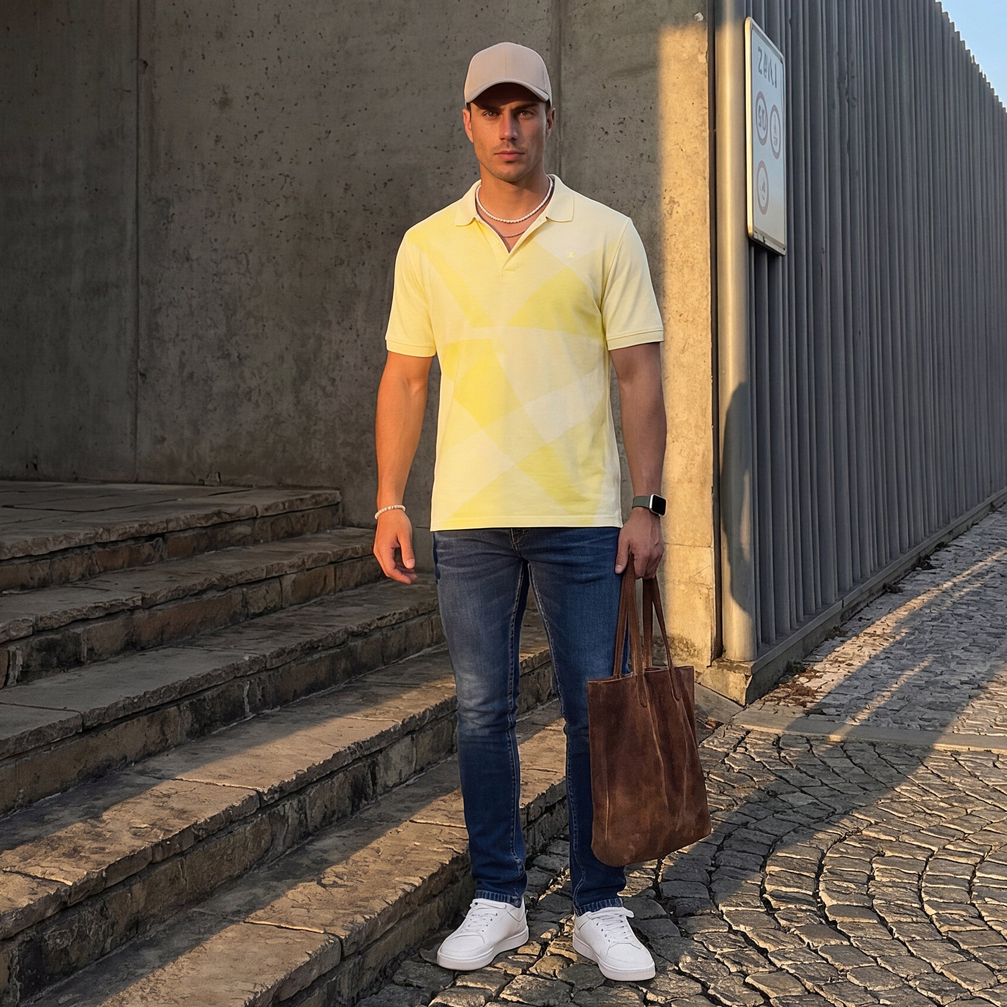 Killer Men Yellow Printed Slim Fit T-Shirts