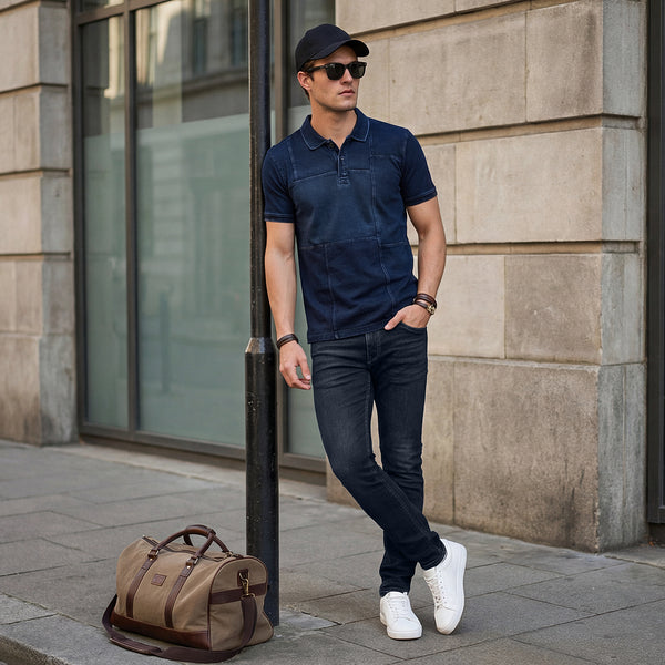 Killer Men Dark Blue Printed Slim Fit T-Shirts