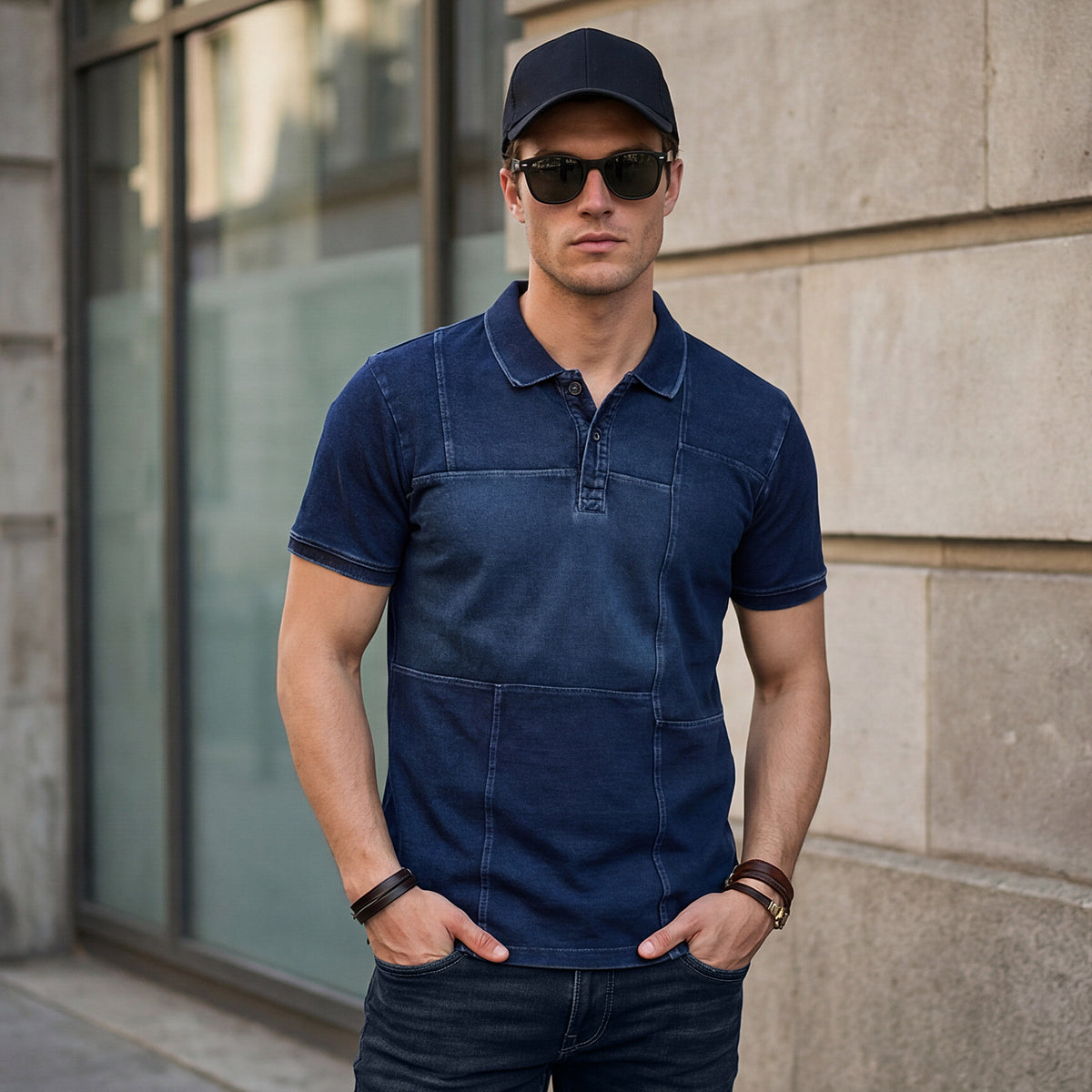 Killer Men Dark Blue Printed Slim Fit T-Shirts